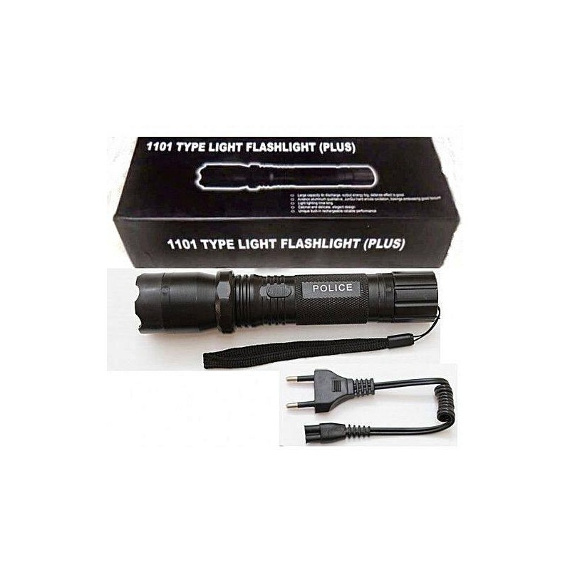 Rechargeable Thicker Rubber 1101 Type Light Flashlight Plus Police Flashlight