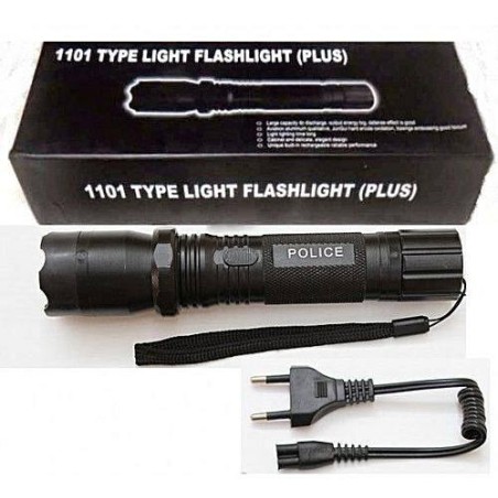 Rechargeable Thicker Rubber 1101 Type Light Flashlight Plus Police Flashlight