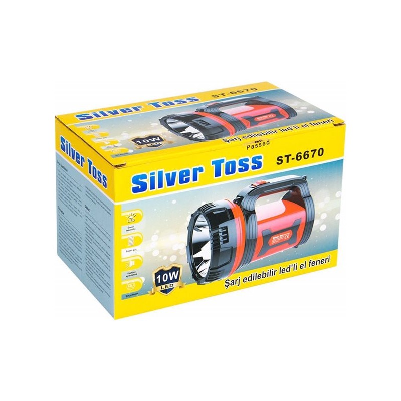 Silver Toss ST-6670 Projektör Tip Led Şarjlı El Feneri