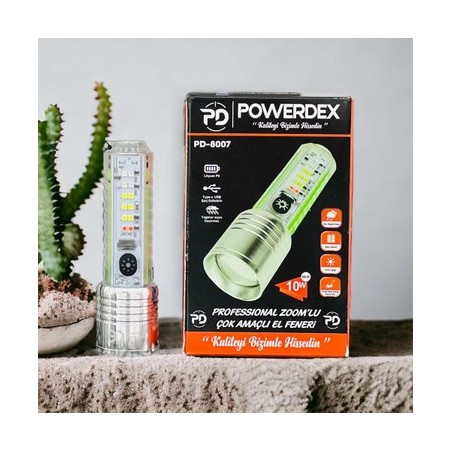 POWERDEX Pd-8007 Su Geçirmez Şarjlı Profesyonel El Feneri pd-8007