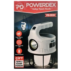 Powerdex PD-3535 Çift Işıklı Solar Şarjlı Kamp Lambası