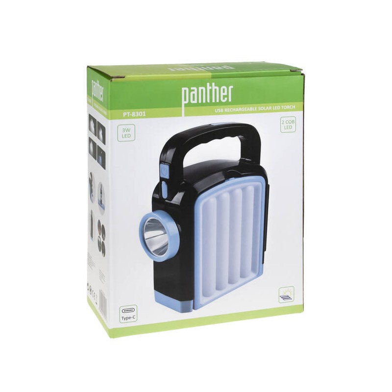 PANTHER PT-8301 ŞARJLI SOLAR EL FENERİ