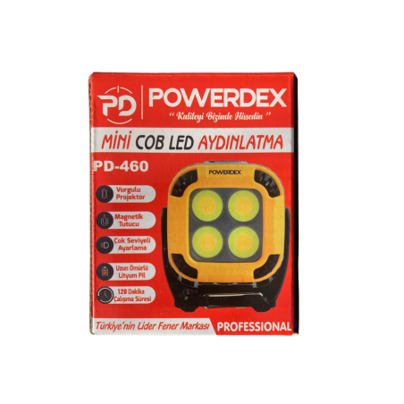 Powerdex PD-460 Şarjlı Mini COB LED Manyetik Aydınlatma