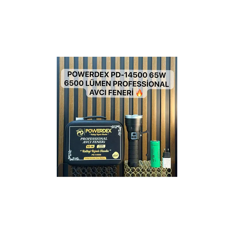 Pd-14500 65w 6500 Lümen Profesyonel Avcı Feneri Güçlü El Feneri Uzun menzilli el feneri
