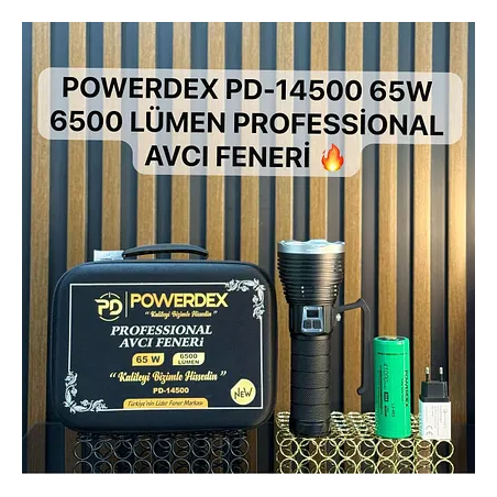 Pd-14500 65w 6500 Lümen Profesyonel Avcı Feneri Güçlü El Feneri Uzun menzilli el feneri