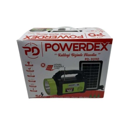 Powerdex Pd-9090 50W Güneş Enerjili Şarj Radyolu Avcı Kamp