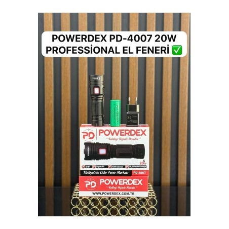 powerdex Pd-4007 Profesyonel Şarjlı 20w 1200 Lümen El feneri