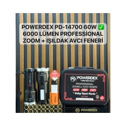 Powerdex PD-16000 90W Şarjlı Avcı Feneri | 9000 Lümen | 41.000 Mah | 12 Saat Kullanım | Zoom Özellikli