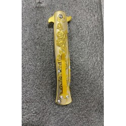 Kamp Outdoor Mtech Gül Desenli Ön - Arka - Namlu Gravürlü Çakı 22,5 cm Kilitli 152 gr Hafif