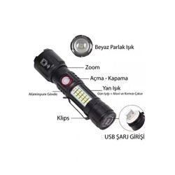 Ws-2828 Ultra Güçlü Usb Şarjlı El Feneri