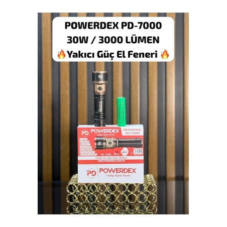 Pd-7000 30w & 3000 Lümen Profesyonel El Feneri