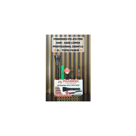Powerdex PD-815 PRO Zoomlu Profesyonel Avcı Tüfek Feneri 4000 Lümen